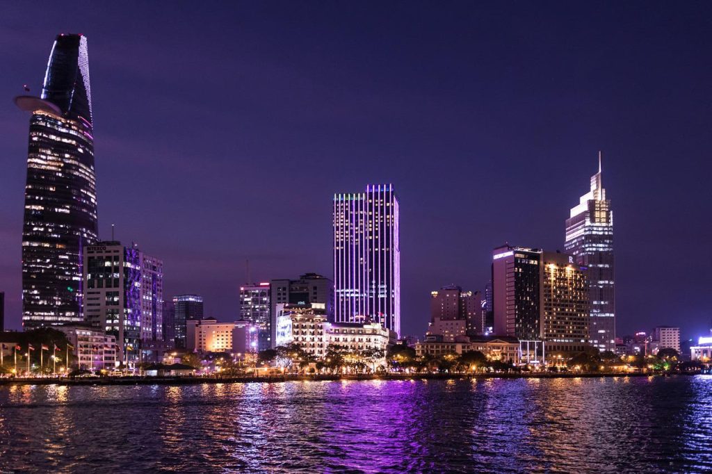 A photo of Saigon at night